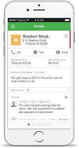 Mobile app for service