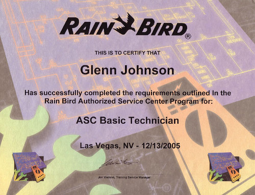 Rain Bird Authorized Service Center Technician